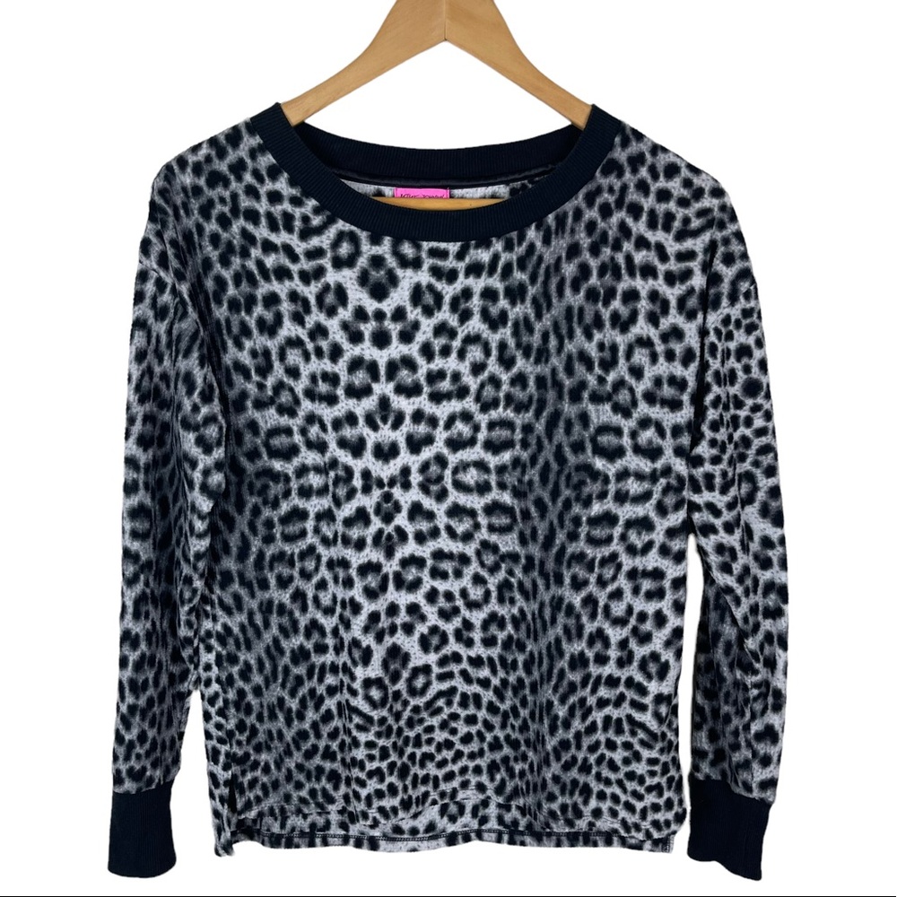 Betsey Johnson Animal Cheetah Print Pullover Sweatshirt Size Small‎